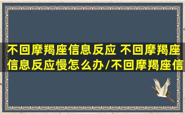 不回摩羯座信息反应 不回摩羯座信息反应慢怎么办/不回摩羯座信息反应 不回摩羯座信息反应慢怎么办-我的网站